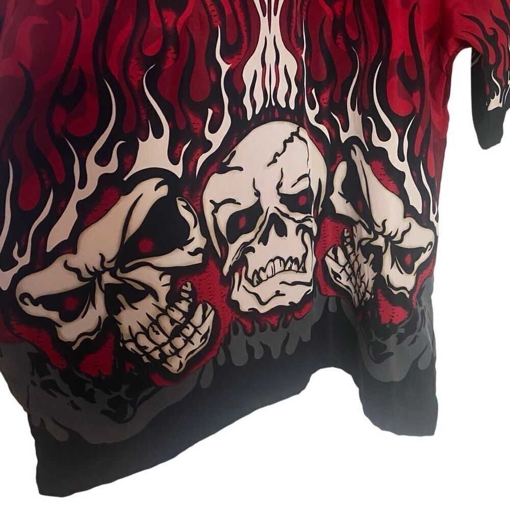 Vintage Y2K Steve & Barry’s Club shirt large skull button up shirt - Picture 5 of 6